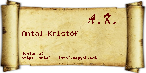 Antal Kristóf névjegykártya
