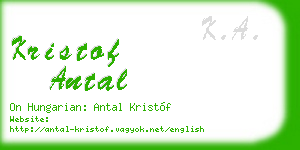 kristof antal business card