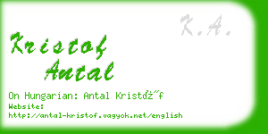 kristof antal business card